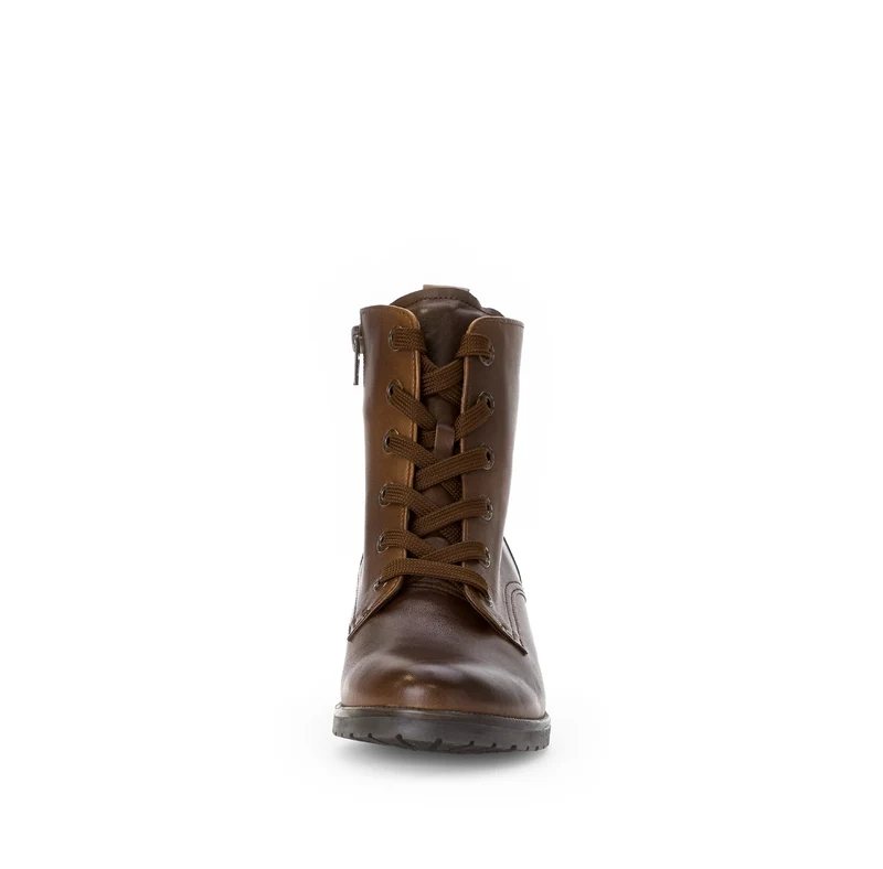 Bottines à lacets sattels en cuir lisse