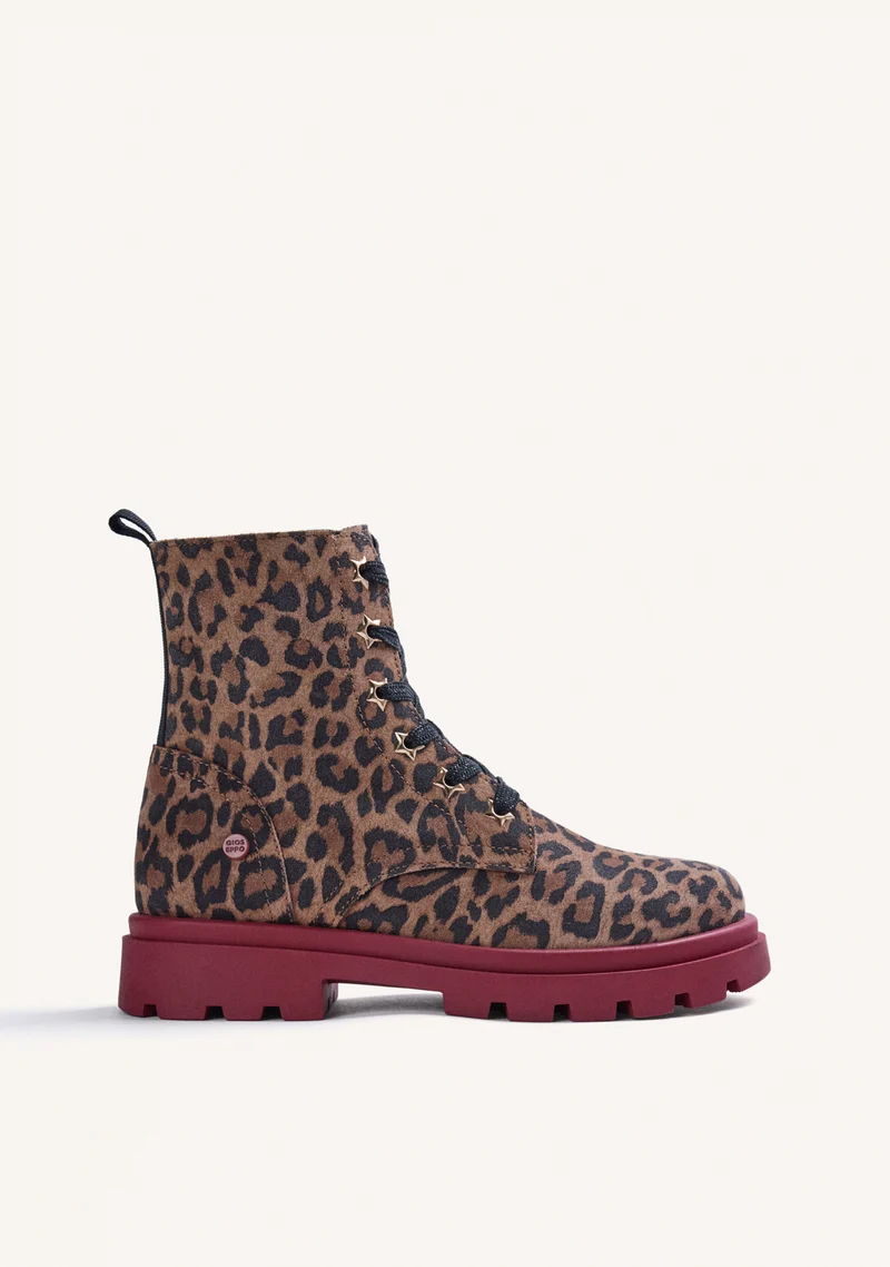 ANIMAL PRINT LEATHER BOOTS