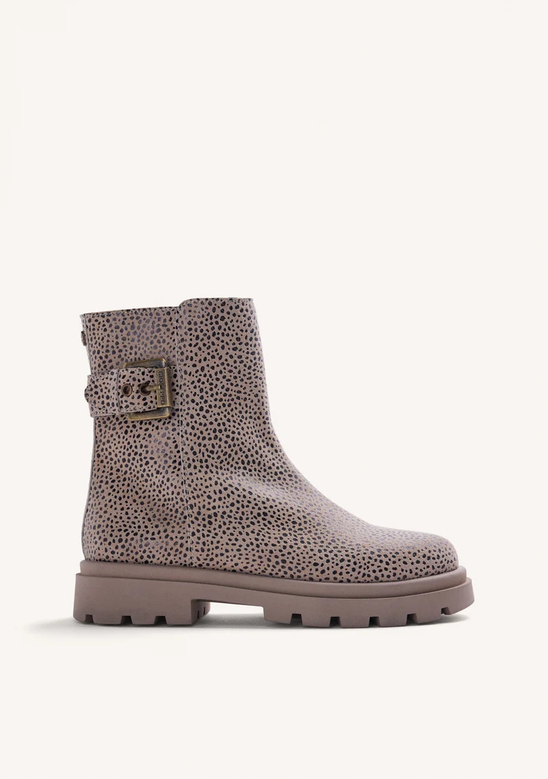 ANIMAL PRINT LEATHER BOOTS