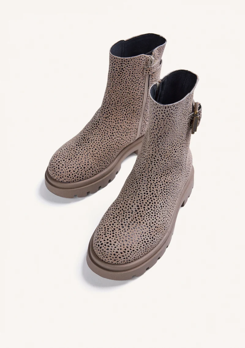 ANIMAL PRINT LEATHER BOOTS