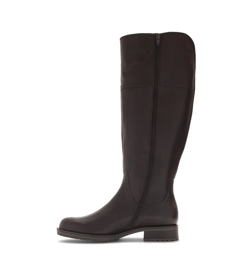 Bottes marron en cuir lisse