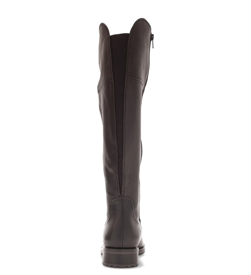 Bottes marron en cuir lisse