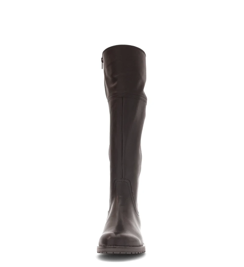 Bottes marron en cuir lisse