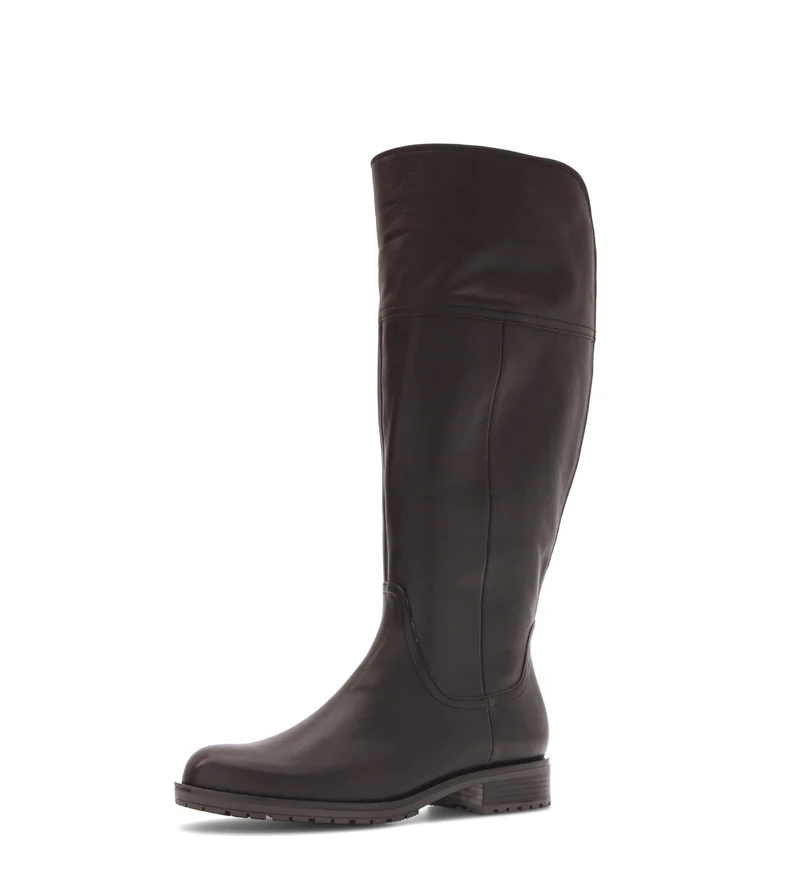 Bottes marron en cuir lisse