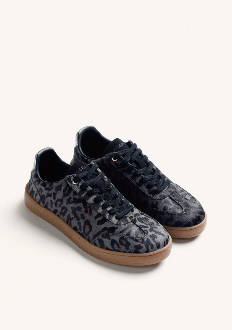 ANIMAL PRINT LEATHER SNEAKERS