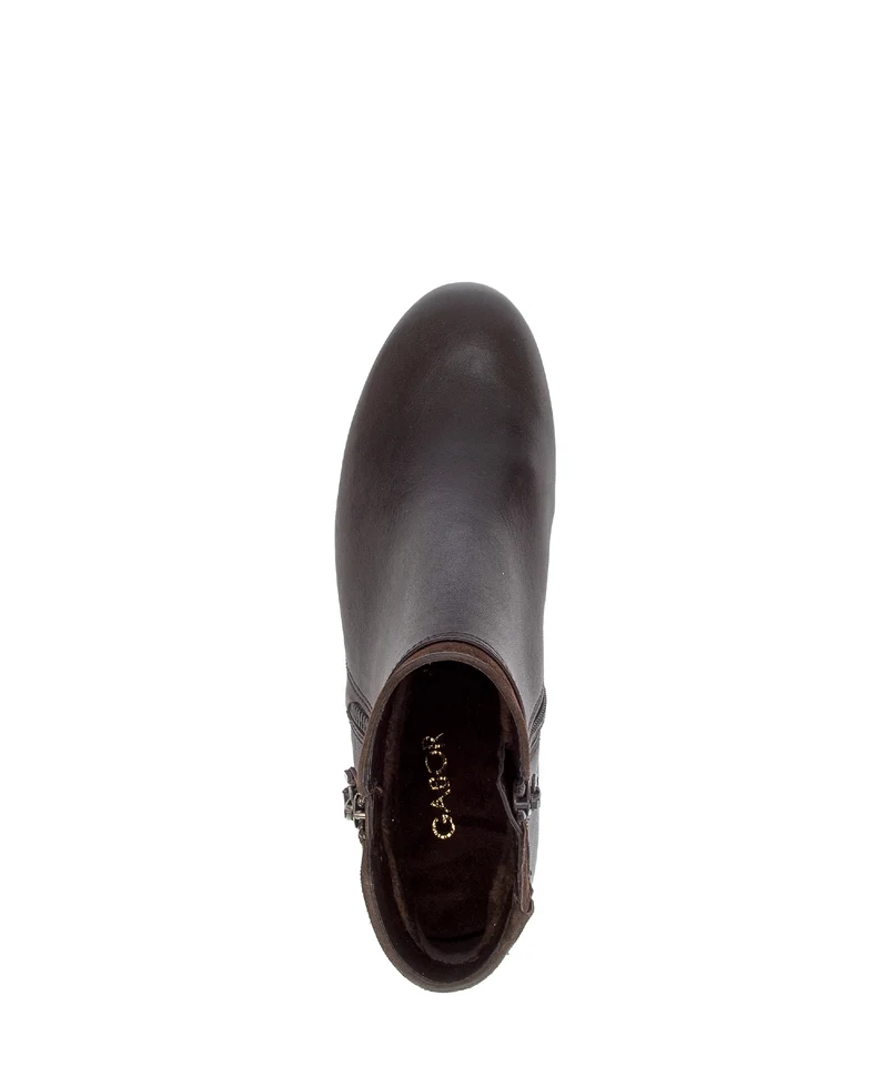 Bottines marron en cuir lisse