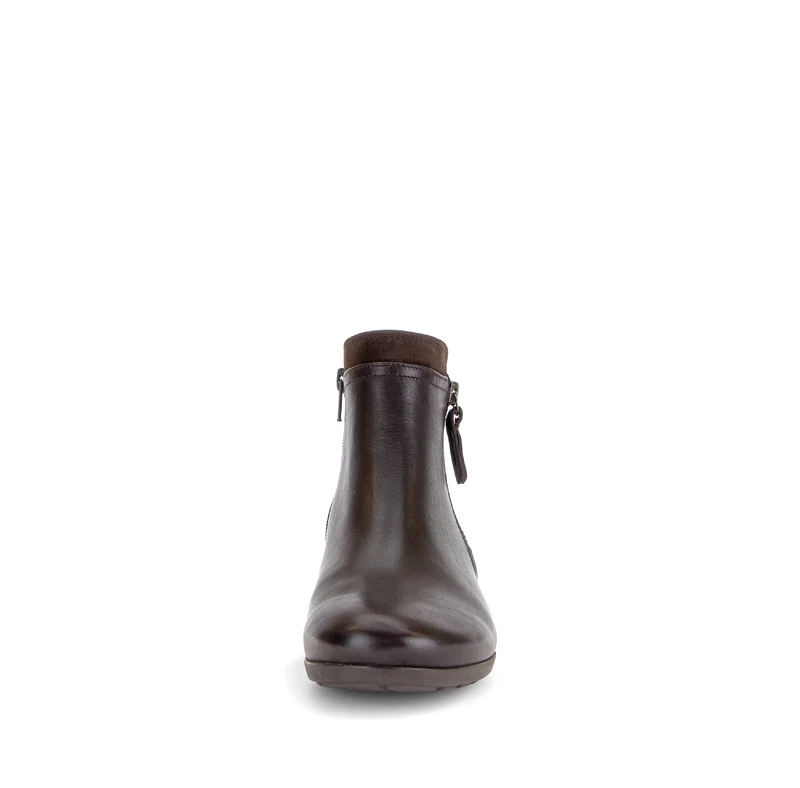Bottines marron en cuir lisse