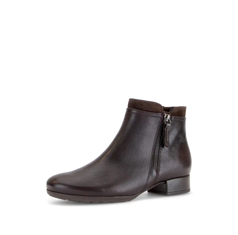 Bottines marron en cuir lisse