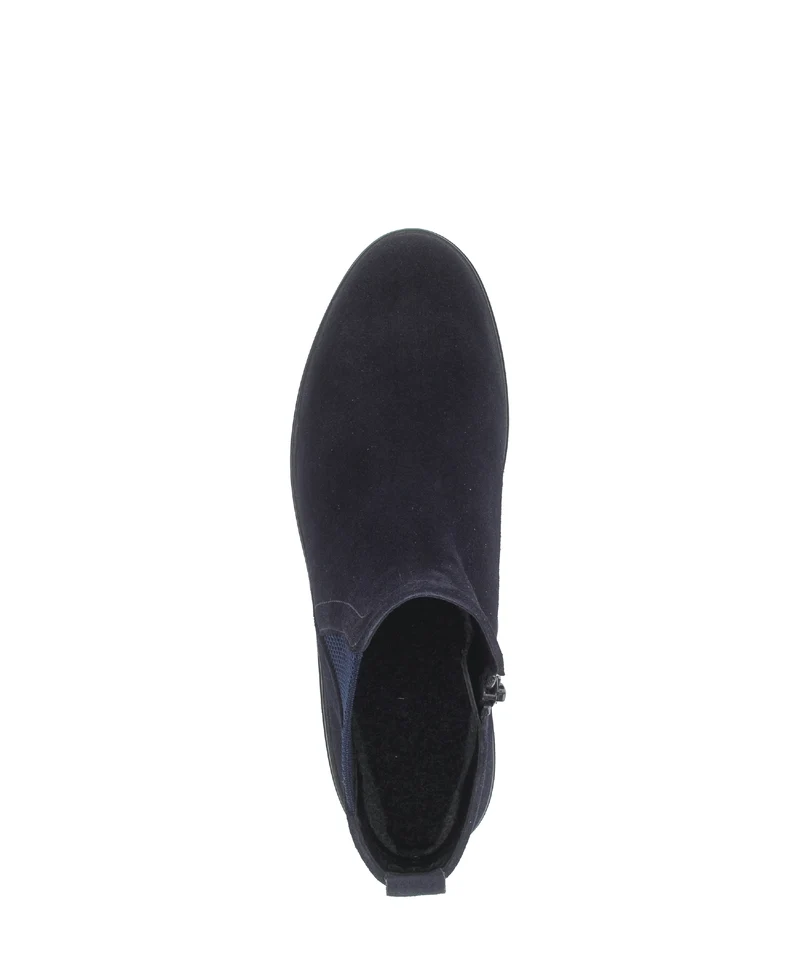 Bottines bleues en cuir velours