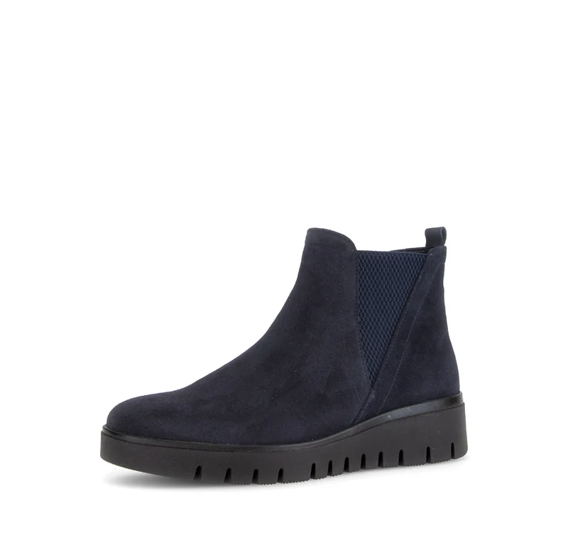 Bottines bleues en cuir velours