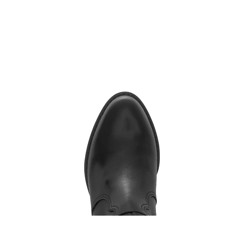 Bottes noires en cuir lisse