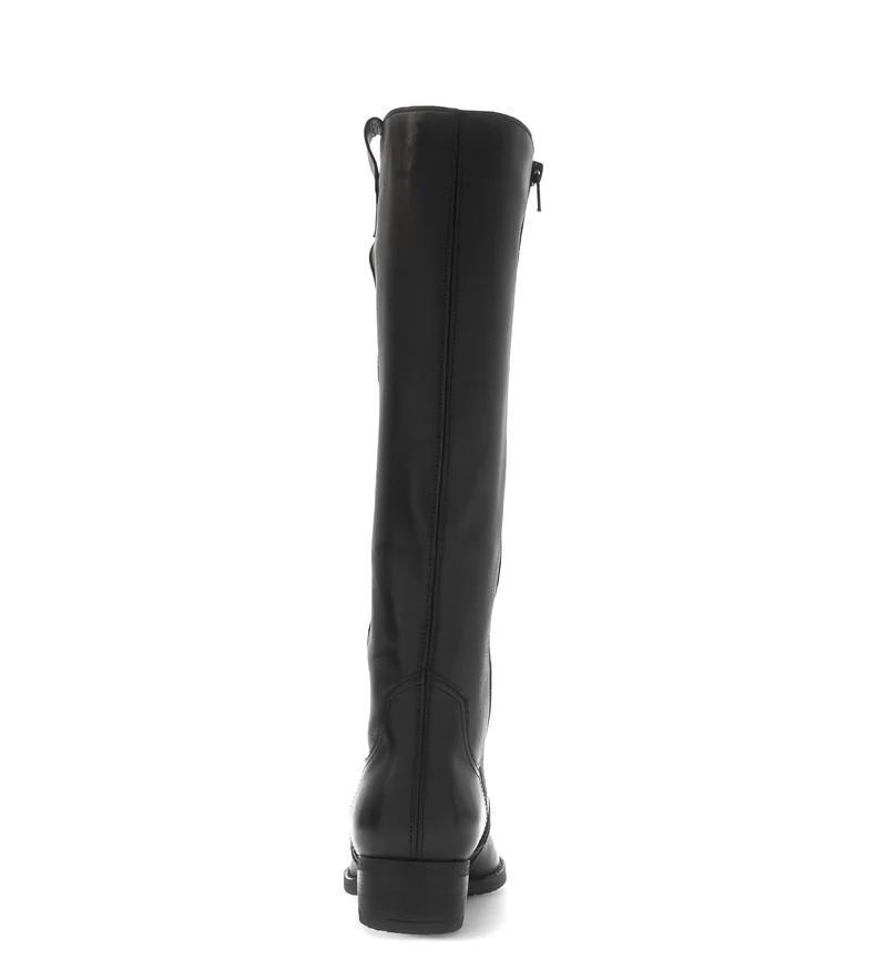 Bottes noires en cuir lisse