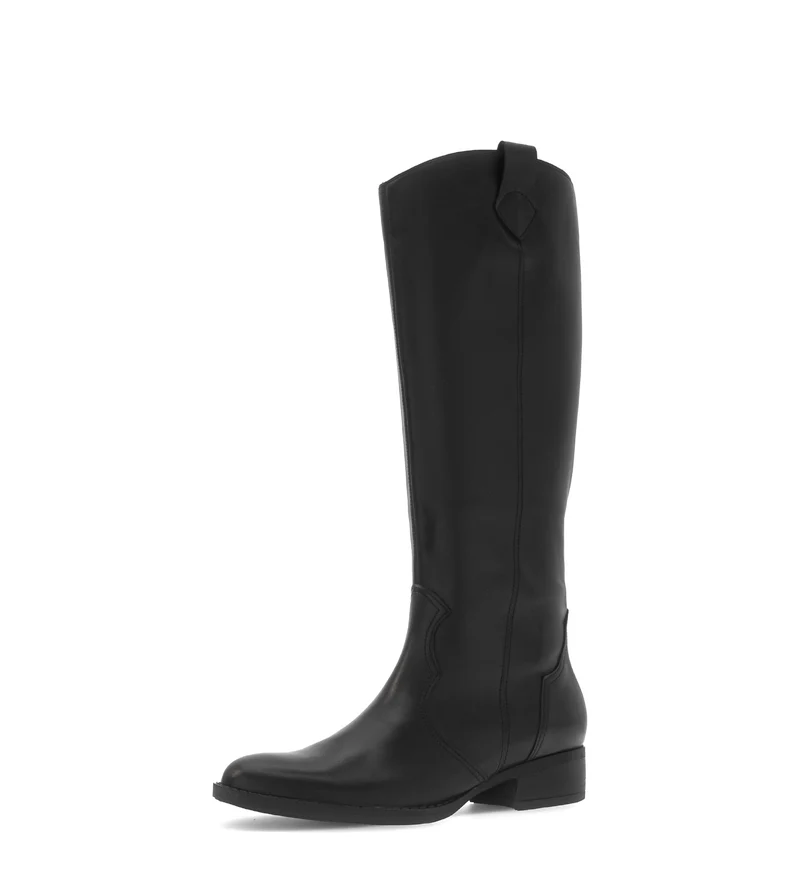 Bottes noires en cuir lisse