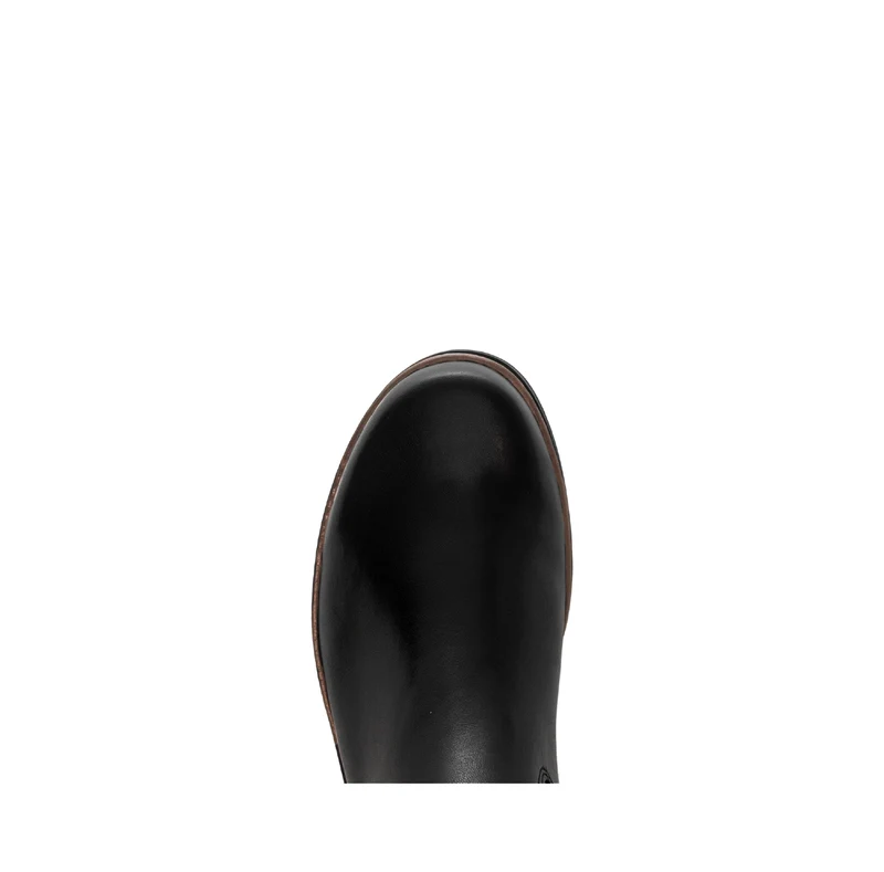 Bottes noires en cuir lisse