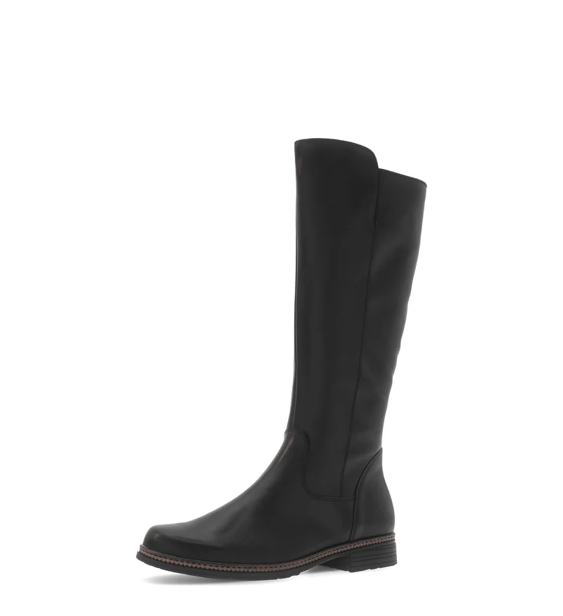 Bottes noires en cuir lisse