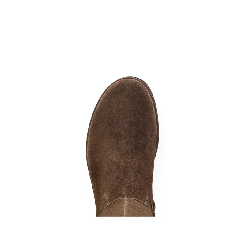Bottes cognac en cuir velours