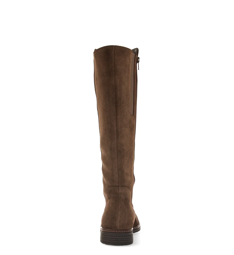 Bottes cognac en cuir velours