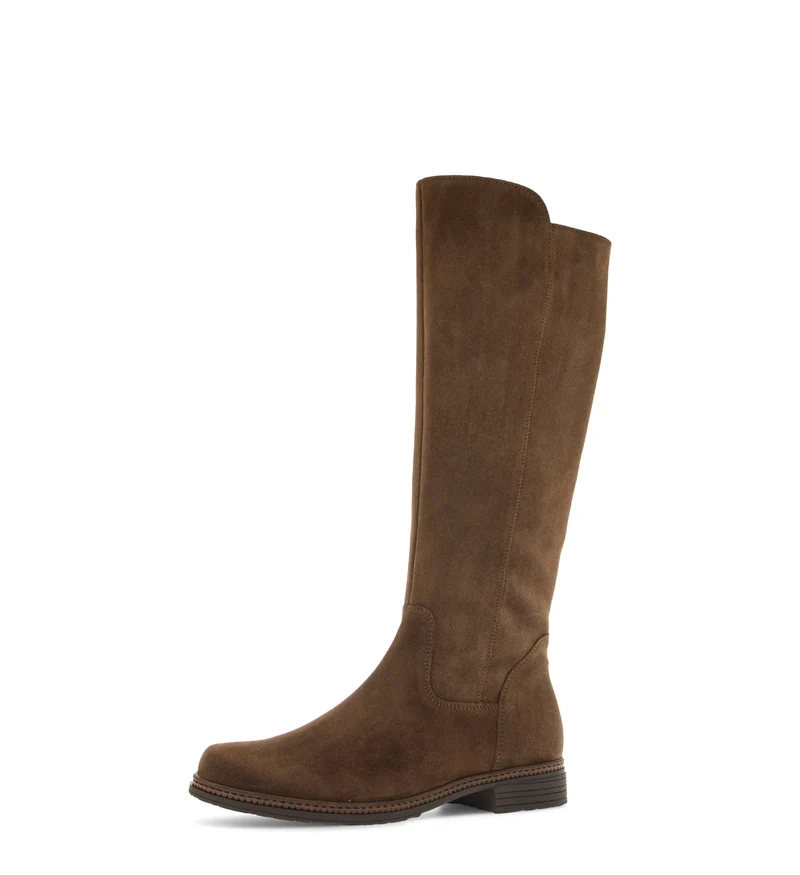 Bottes cognac en cuir velours