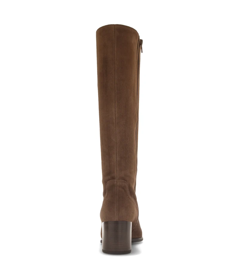 Bottes marron en cuir velours