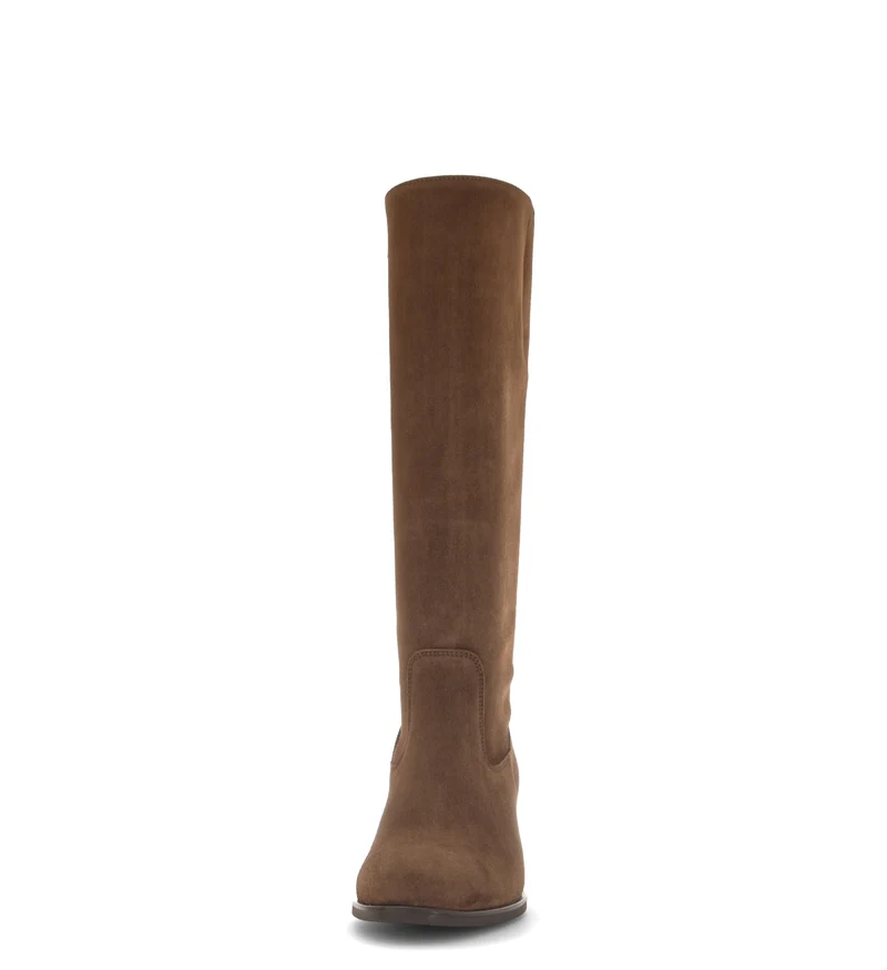 Bottes marron en cuir velours
