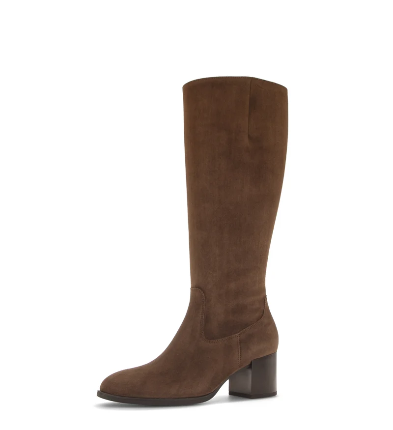 Bottes marron en cuir velours