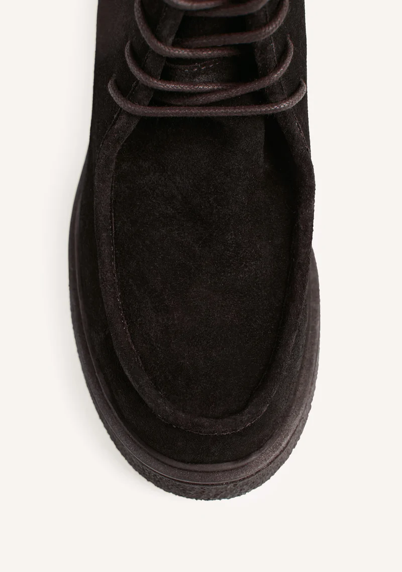 BROWN MILITARY STYLE LEATHER BOOTS