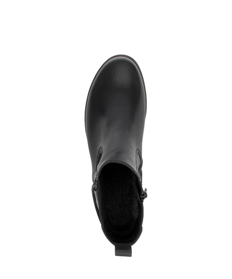 Bottines bleues en cuir lisse