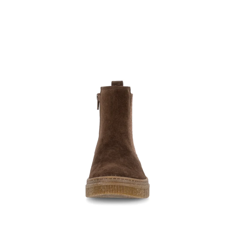 Bottines marron en cuir velours