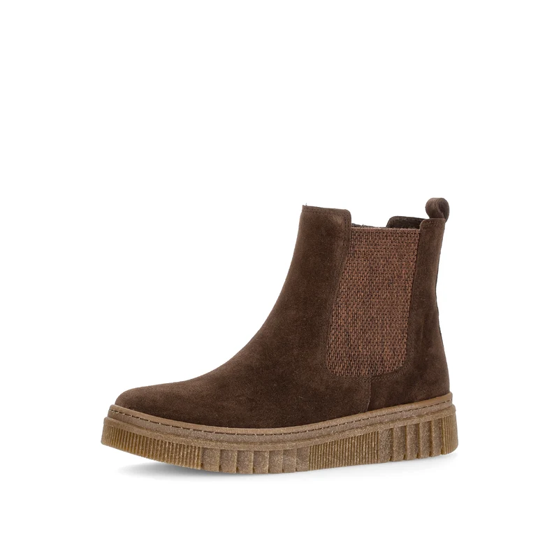 Bottines marron en cuir velours