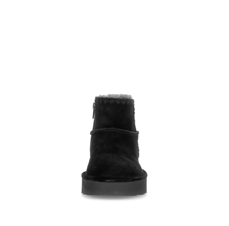 Bottines noires en cuir velours