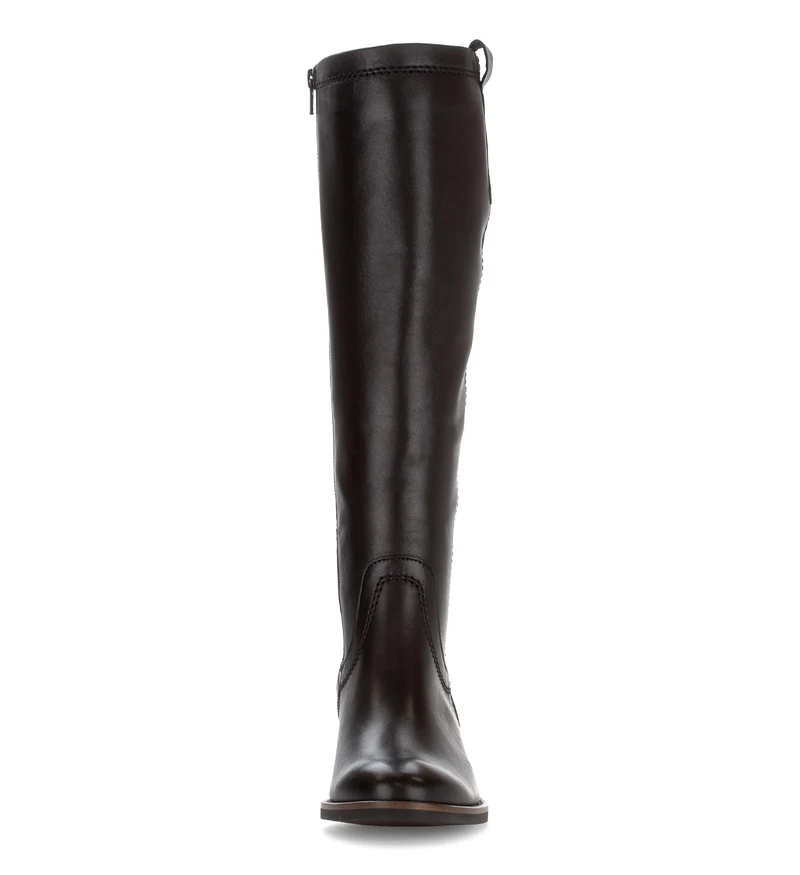 Bottes noires en cuir lisse