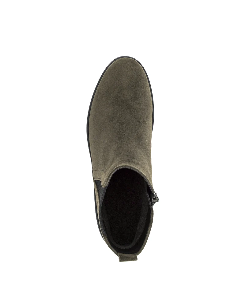 Bottines vertes en cuir velours