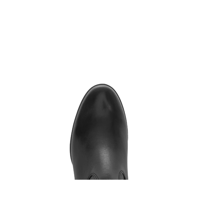 Bottines noires en cuir lisse