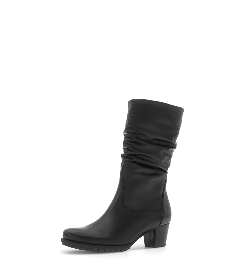 Bottines noires en cuir lisse