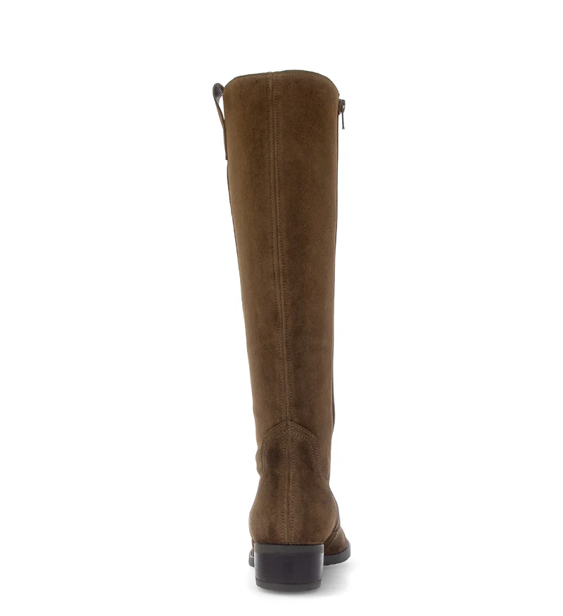 Bottes cognac en cuir velours