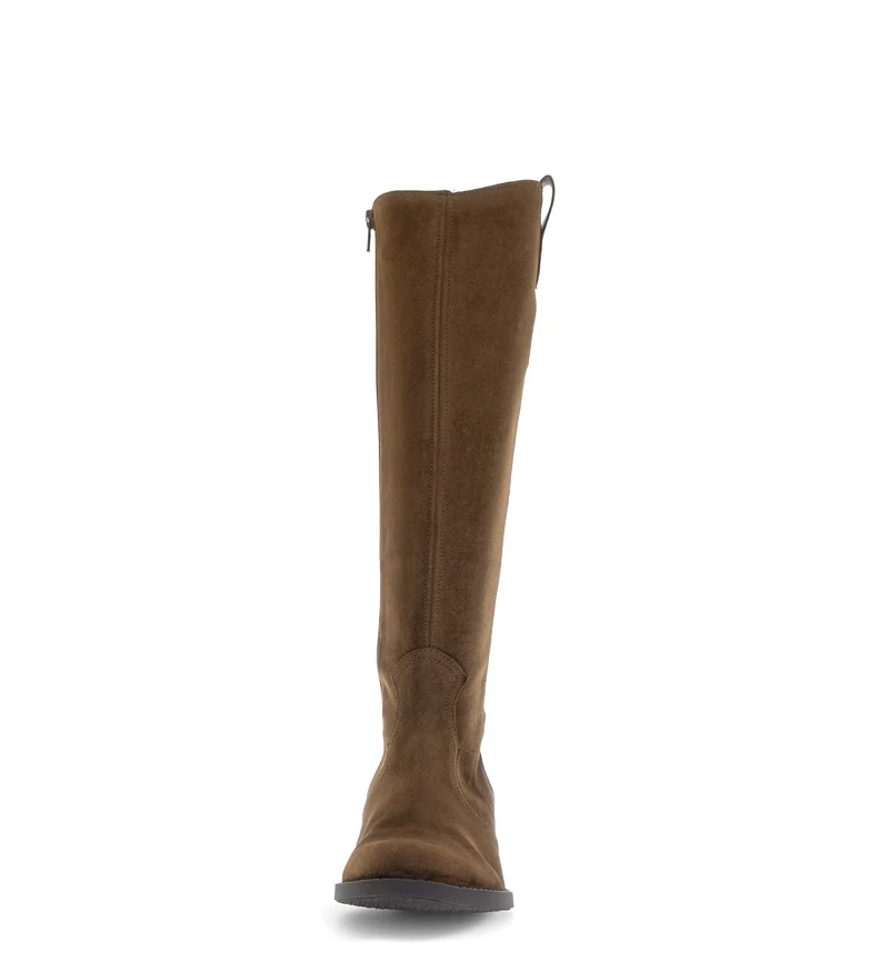 Bottes cognac en cuir velours