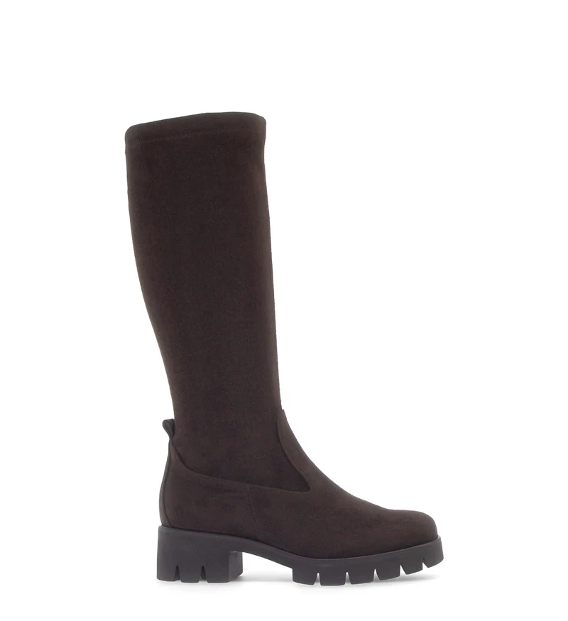 Bottes marron en cuir velours