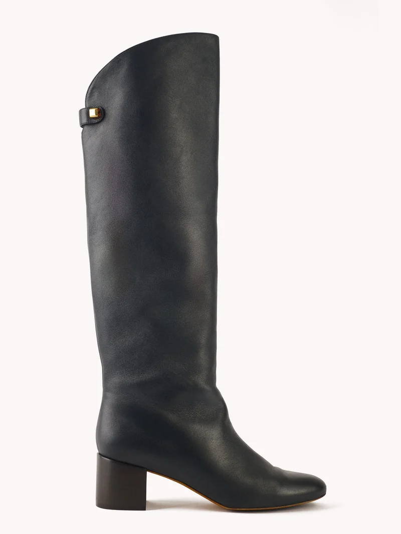 Bottes à talon moyen Adry Up en cuir d'agneau noir