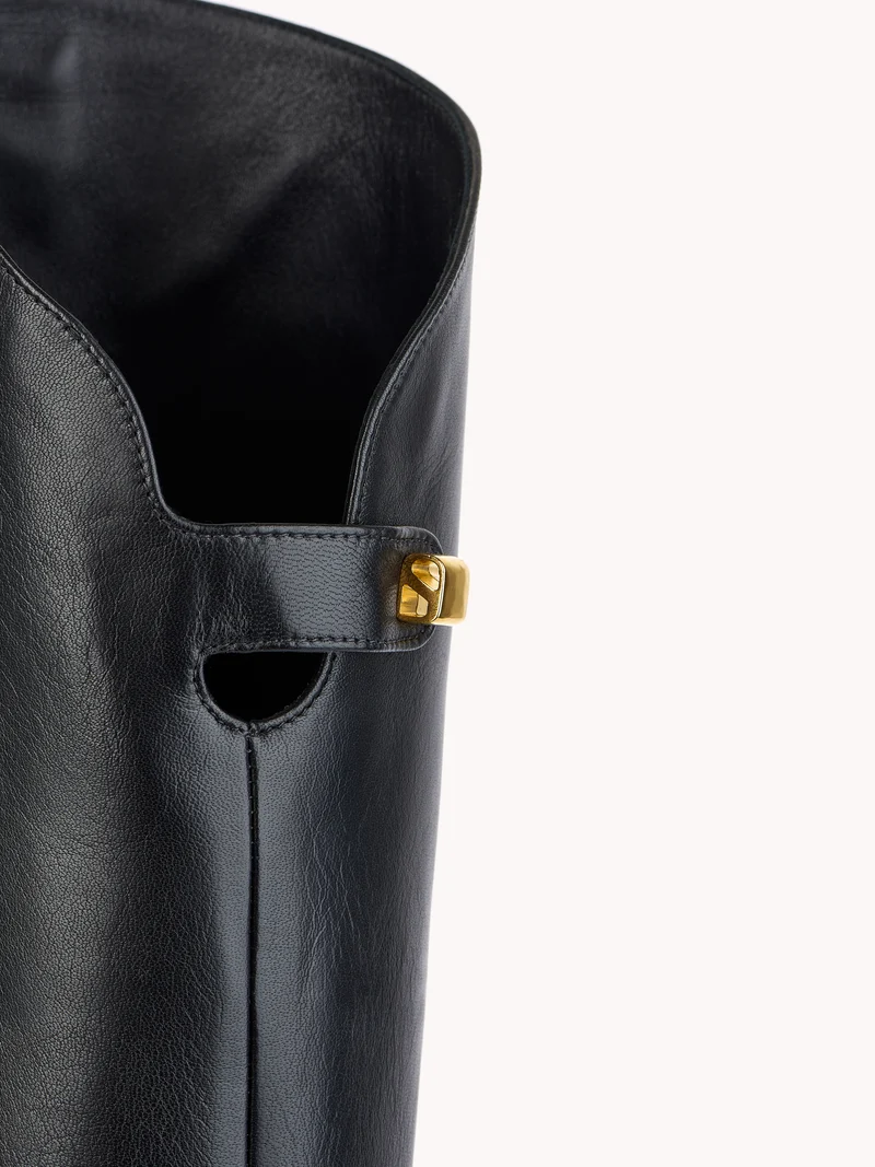 Bottes à talon moyen Adry Up en cuir d'agneau noir