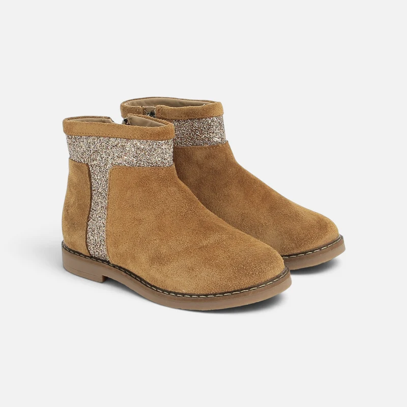 TRIP TROTT - VELOURS-GLITTER - CARAMEL-PLATINE