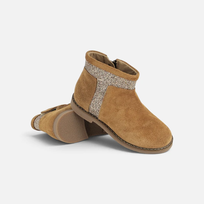 TRIP TROTT - VELOURS-GLITTER - CARAMEL-PLATINE