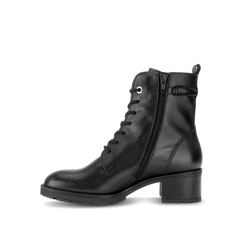 Bottines noires en cuir lisse