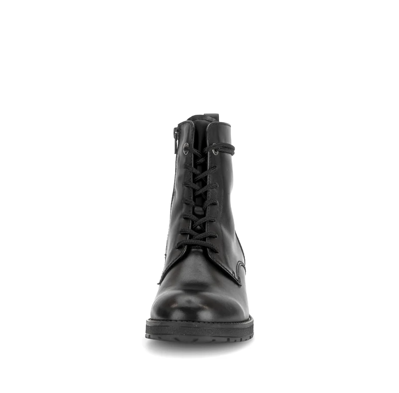 Bottines noires en cuir lisse