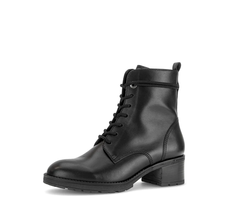 Bottines noires en cuir lisse
