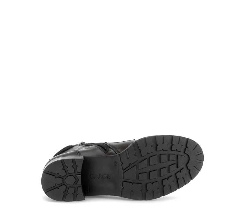 Bottines noires en cuir lisse