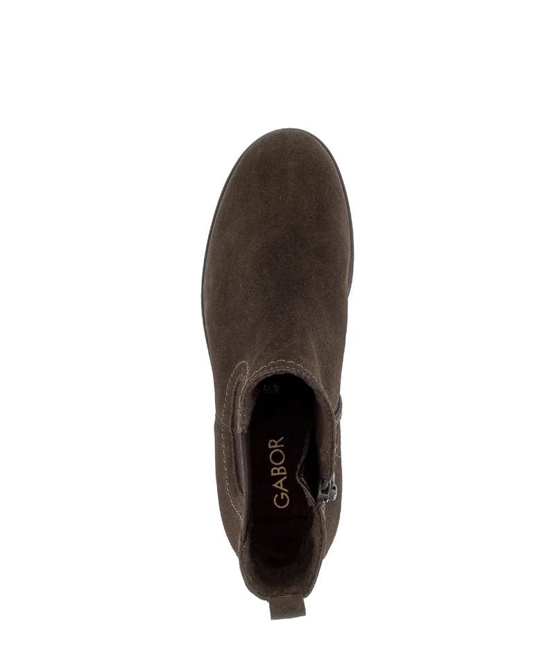 Bottines cognac en cuir velours