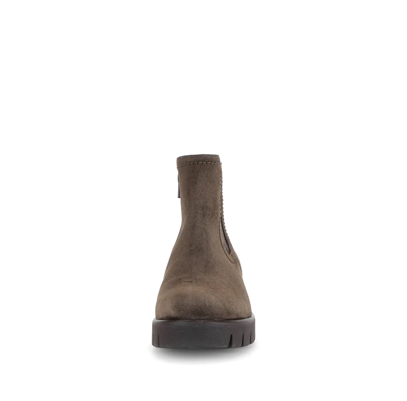 Bottines cognac en cuir velours