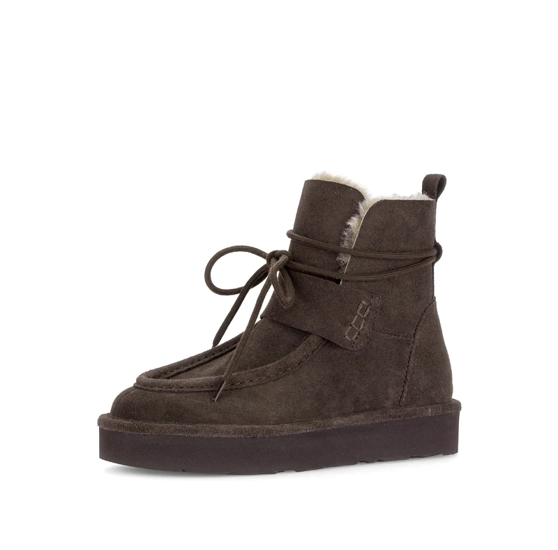 Bottines marron en cuir velours