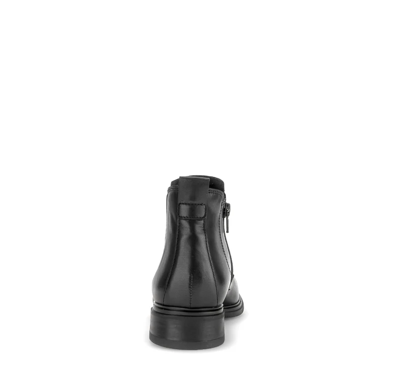 Bottines noires en cuir lisse