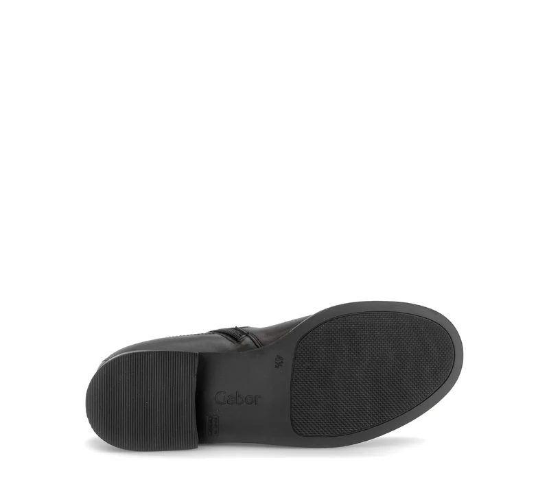 Bottines noires en cuir lisse